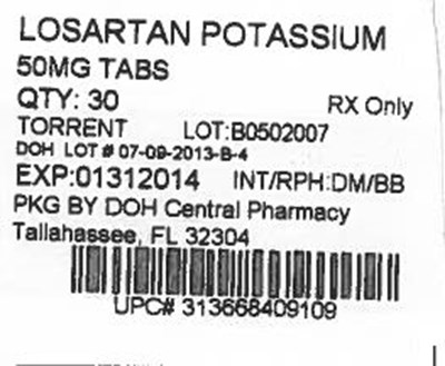 Losartan Potassium 50mg.jpg Label Image for 50mg - Losartan Potassium 50mg